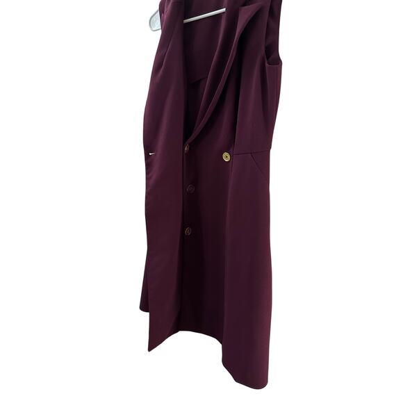 CALVIN KLEIN Sleeveless Blazer Dress Purple Stretch SIZE PETITE 6 SMALL Career - Picture 5 of 10